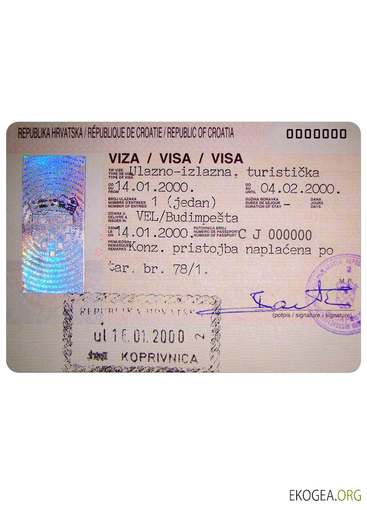 Visa CROATIE